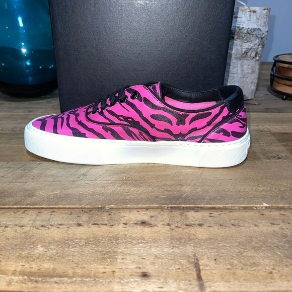 Saint Laurent Venice Zebra Print Sneakers - Picture 8 of 13